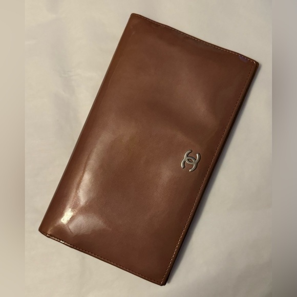 AUTHENTIC CHANEL Vintage 2000 Patent Leather Interlocking C CC Long Wallet y2k - Picture 2 of 16